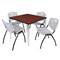 Regency Kahlo Square Table & Chair Sets, 36 W, 36 L, 29 H, Wood, Metal, Plastic Top, Cherry TPL3636CHCM47GY - alternate 1